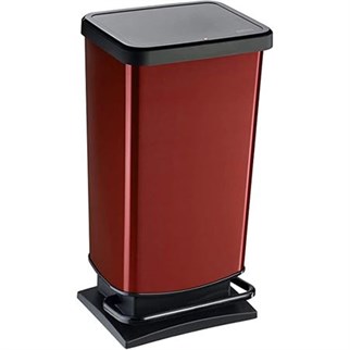 Rotho Paso Pedallı Çöp Kutusu 40L Metalik Kırmızı